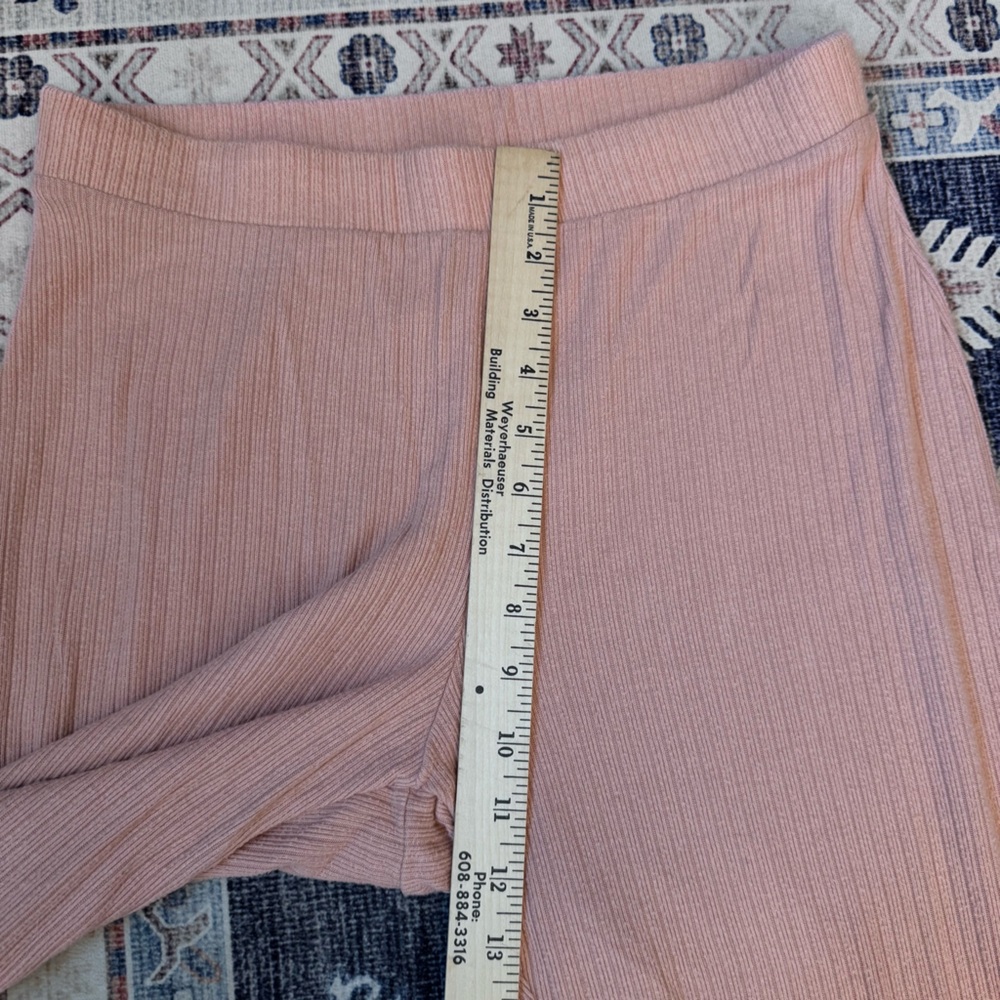 Old Navy High-Waisted Rib-Knit Split Flare Pink Lounge Pants Medium 31” Inseam - Picture 10 of 11